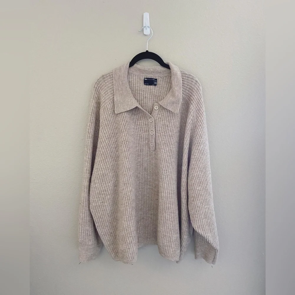 ASOS Curve Collared Henley Sweater - Picture 1 of 8